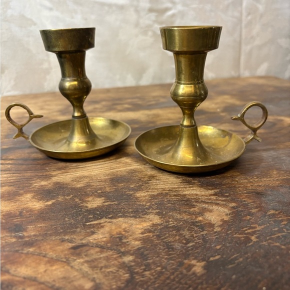 Vintage Elegant Brass Candle Holders - Picture 1 of 6